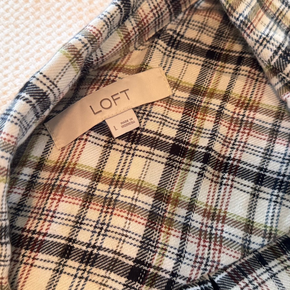 LOFT Plaid Button-Down Shirt - Picture 11 of 14